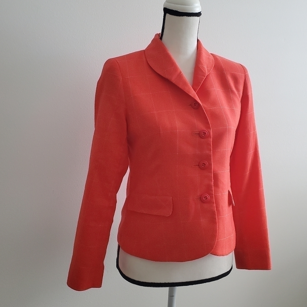 Pendleton Virgin Wool Plaid Blazer Jacket In Oran… - image 2